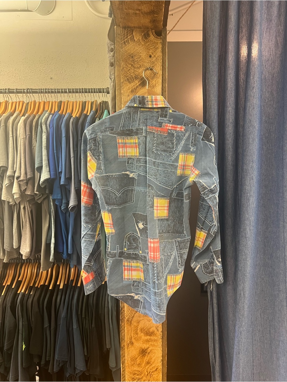 Vintage All Over Printed Patchwork Button Up Shirt - Picture 2 of 3